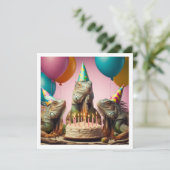 Invitation Animaux de fête d'Iguana, anniversaire de reptile (Debout devant)