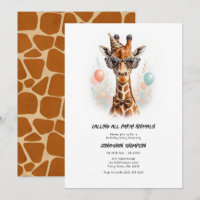 Animaux de Fête Drôle Anniversaire Enfants Girafe