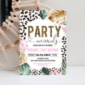 Invitation Animaux de fête Empreinte de léopard d'anniversair