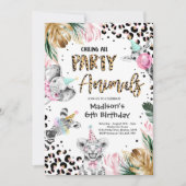 Invitation Animaux de fête Empreinte de léopard Safari sauvag (Devant)