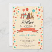 Invitation Animaux de Fête et Points de Naissance pour Enfant (Devant)