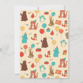 Invitation Animaux de Fête et Points de Naissance pour Enfant (Dos)