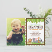 Invitation Animaux de fête Jungle Safari photo Anniversaire (Debout devant)