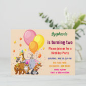Invitation Animaux de fête moderne Couleur arc-en-ciel Annive (Debout devant)