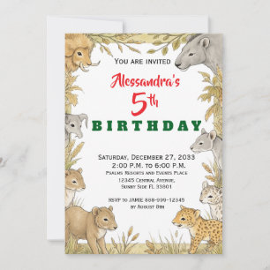 Invitation Animaux de fête modernes Safari jungle