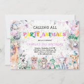 Invitation Animaux de fête Safari Animaux sauvages Fille Anni (Devant)