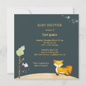 Invitation Animaux de forêt Baby shower bébé garçon (Dos)