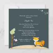 Invitation Animaux de forêt Baby shower de fille bébé (Dos)