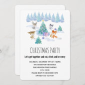 Invitation Animaux de forêt dansant autour de la fête des arb (Devant / Derrière)