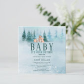 Invitation Animaux de la féerie hivernale Bébé fait froid deh (Debout devant)