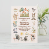 Invitation Animaux de la ferme Barnyard Anniversaire (Debout devant)