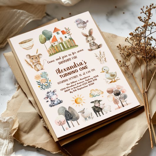 Invitation Animaux de la ferme Barnyard Anniversaire