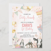 Invitation Animaux de la ferme fête d'anniversaire (Devant)