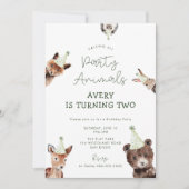 Invitation Animaux de la fête des bois (Devant)