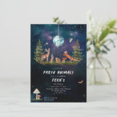Invitation Animaux de la fête des bois Galaxy Disco Anniversa (Debout devant)