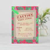 Invitation Animaux de la fête Forêt tropicale Anniversaire (Debout devant)