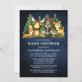 Invitation Animaux de la forêt à l'aquarelle Serviette en boi (Devant)