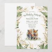 Invitation Animaux de la forêt amicale Anniversaire (Devant / Derrière)