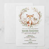 Invitation Animaux de la Forêt Baby Shower (Devant / Derrière)