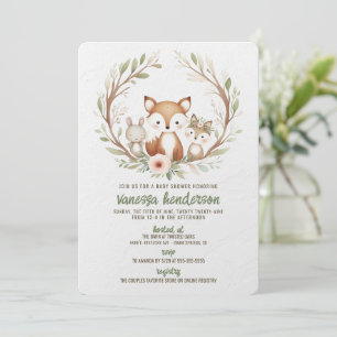 Invitation Animaux de la Forêt Baby Shower