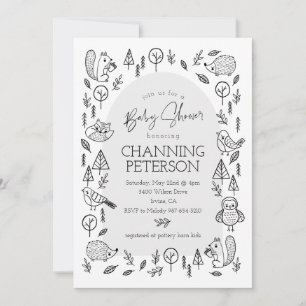 Invitation Animaux de la forêt boho