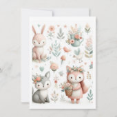 Invitation Animaux de la Forêt "C'est une Fille" Baby Shower  (Dos)