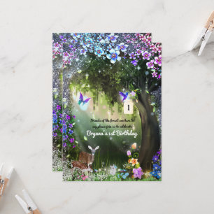 Invitation Animaux de la forêt de bois fantastique enchantés 