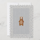 Invitation Animaux de la forêt de bois Ours Rustique Bleu Bru (Dos)