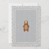Invitation Animaux de la forêt de bois Ours Rustique Bleu Mar (Dos)