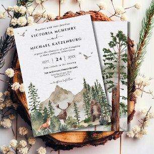 Invitation Animaux de la forêt de montagne Mariage
