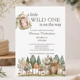 Invitation Animaux de la forêt de Woodland Baby Shower