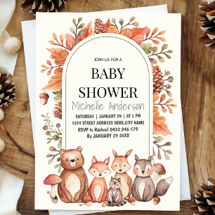 Invitation Animaux de la forêt de Woodland Ours Renard Baby S