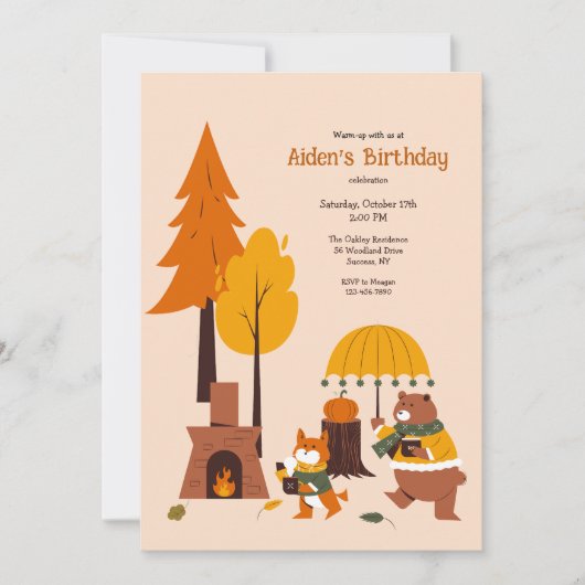 Invitation Animaux de la forêt échauffement (Devant)