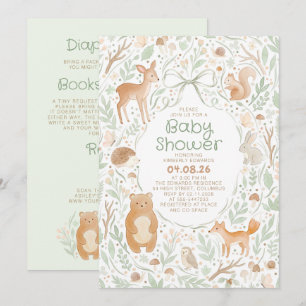 Invitation Animaux de la forêt et des bois Baby Shower Tout e