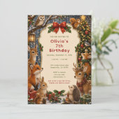 Invitation Animaux de la forêt Noël Anniversaire (Debout devant)