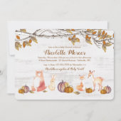 Invitation Animaux de la Forêt Rustique (Devant)