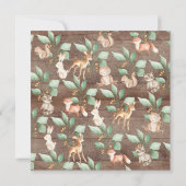 Invitation Animaux de la forêt rustiques Baby Shower (Dos)