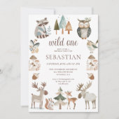 Invitation Animaux de la forêt sauvage Anniversaire (Devant)