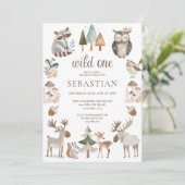 Invitation Animaux de la forêt sauvage Anniversaire (Debout devant)