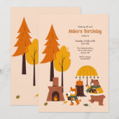 Invitation Animaux de la forêt s'échauffent (Devant / Derrière)