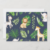 Invitation Animaux de la jungle 1er anniversaire Wild One Gre (Dos)