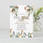 Invitation Animaux de la jungle Ballons 1er anniversaire (Debout devant)