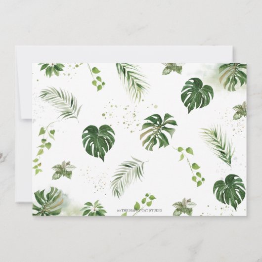 Invitation Animaux de la jungle Forêt rustique Slice Annivers (Dos)