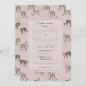Invitation Animaux de la jungle léopard rose moderne (Devant / Derrière)
