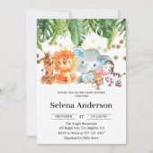 Invitation Animaux de la jungle mignonne Baby shower Invitati (Devant)