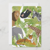 Invitation Animaux de la jungle mignonne customisée Safari An (Dos)