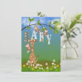 Invitation Animaux de la jungle pour douche garçon (Debout devant)