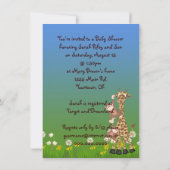 Invitation Animaux de la jungle pour douche garçon (Dos)