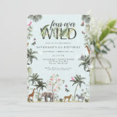 Invitation Animaux de la jungle tropicale | Four Ever Wild (Debout devant)