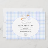 Invitation Animaux de l'Arche de Noé Gingham Bleu (Dos)